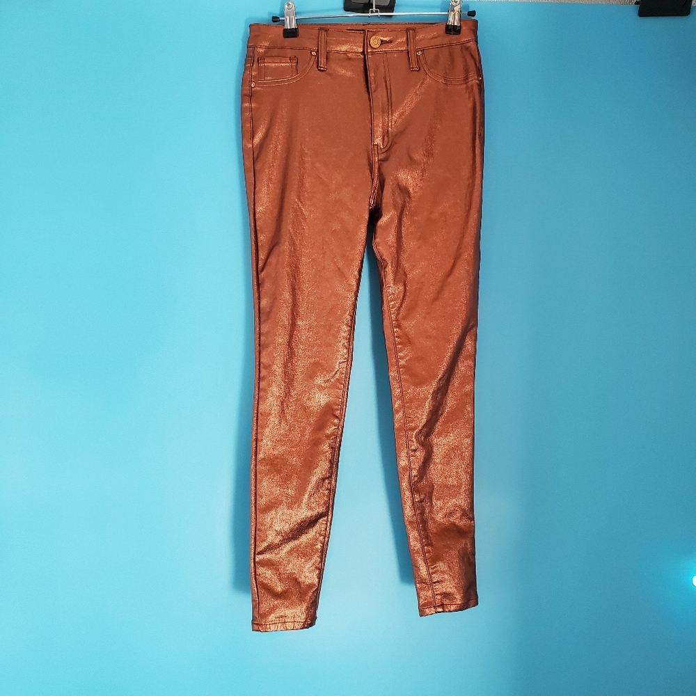 YMI Size Small Copper Coated Skinny Pants